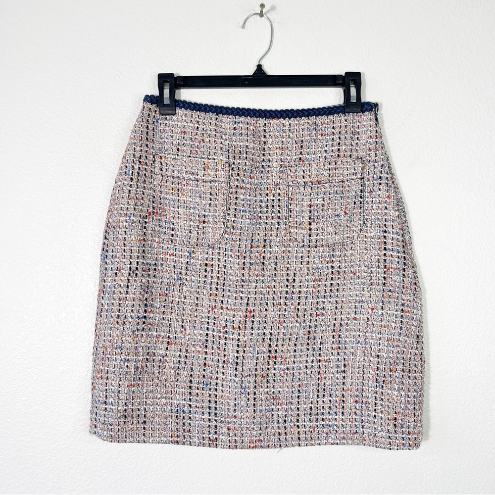 Loft Tweed Pocket Skirt Women's Size 2 Straight Mini Multicolor
